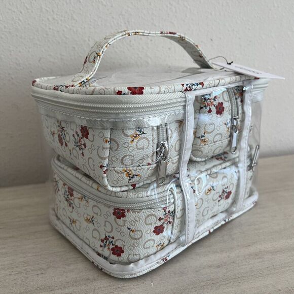 Guess C8606494 White Multi 4-Piece Cosmetic Merrick Travel Bag - Picture 5 of 7